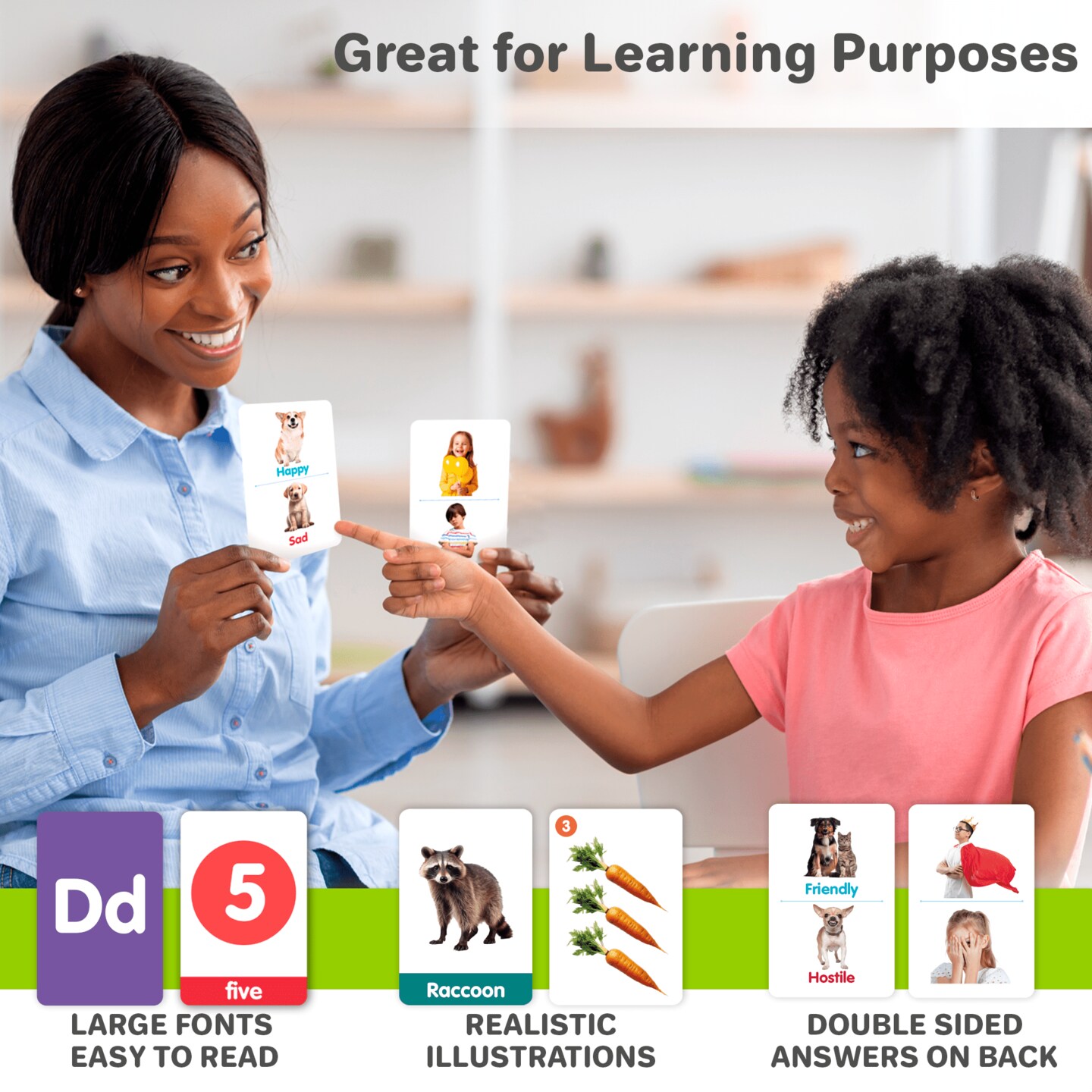 60 Realistic Learning Flash Cards for Kids | ABC, Numbers &#x26; Animals