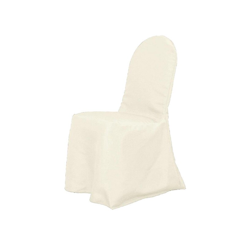 Wrinkle-Free Banquet Chair Covers for Weddings &#x26; Events White Ivory Black