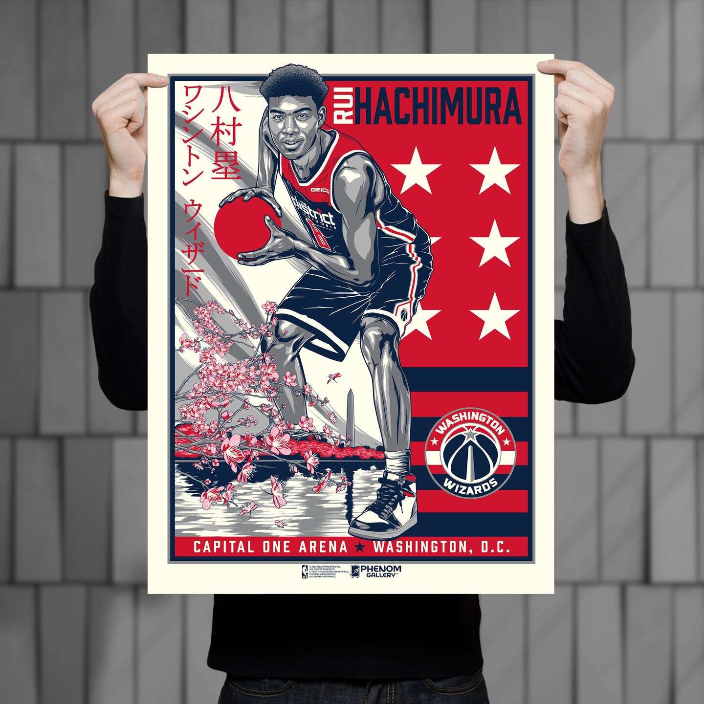 Phenom Gallery Washington Wizards Rui Hachimura Limited Edition Deluxe Framed Serigraph Print