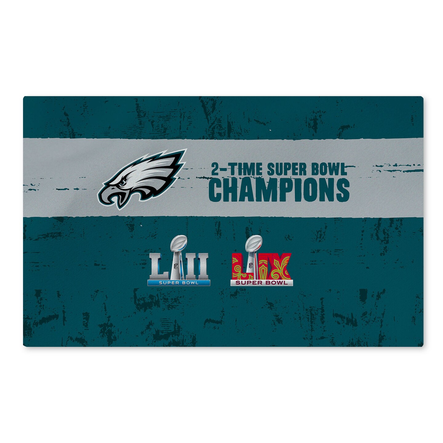 NFL Philadelphia Eagles 2025 Super Bowl LIX Multi Champ Tradition Washable Rug 20X32 Inches