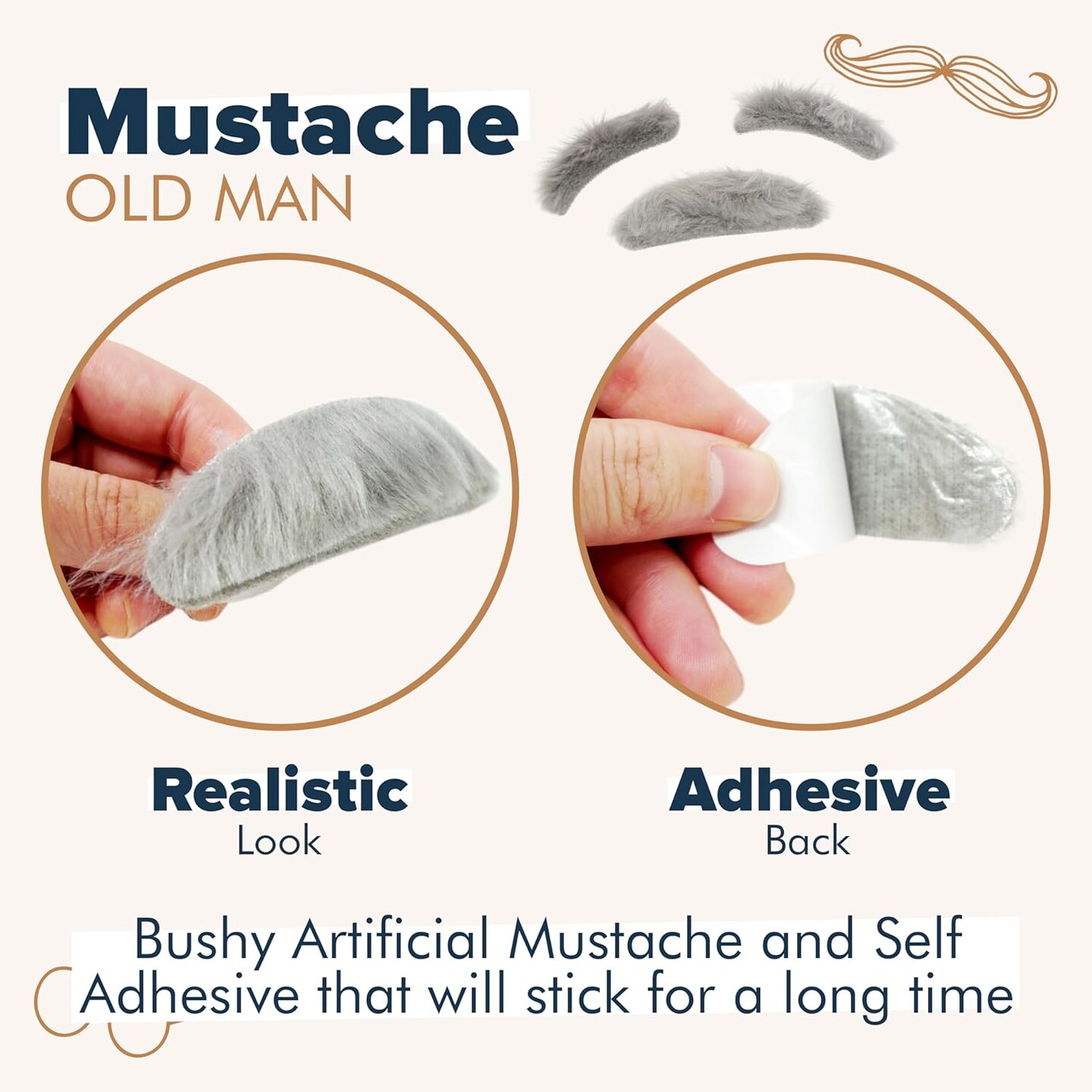 4E&#x27;s Novelty Old Man Costume for Boys - Stick on Mustache, Eyebrows and Glasses - 100 Day of School Old Man Costume, Grandpa Costume Accessory Kit