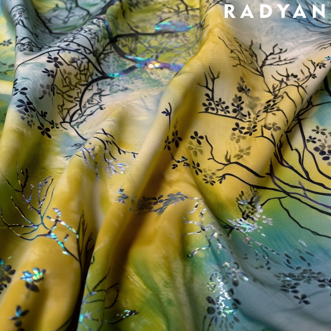 1 Yard Tie Dye Stretch Velvet Early Spring Foil Fabric 60 Inches Width