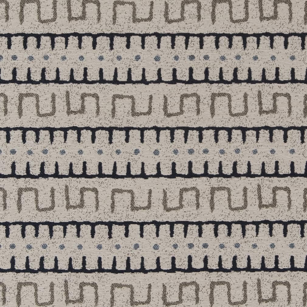 Blue Stain Resistant Performance Pet Friendly Abstract Global Southwest Woven Pattern Upholstery Fabric by The Yard - SKU: Chambers Bay