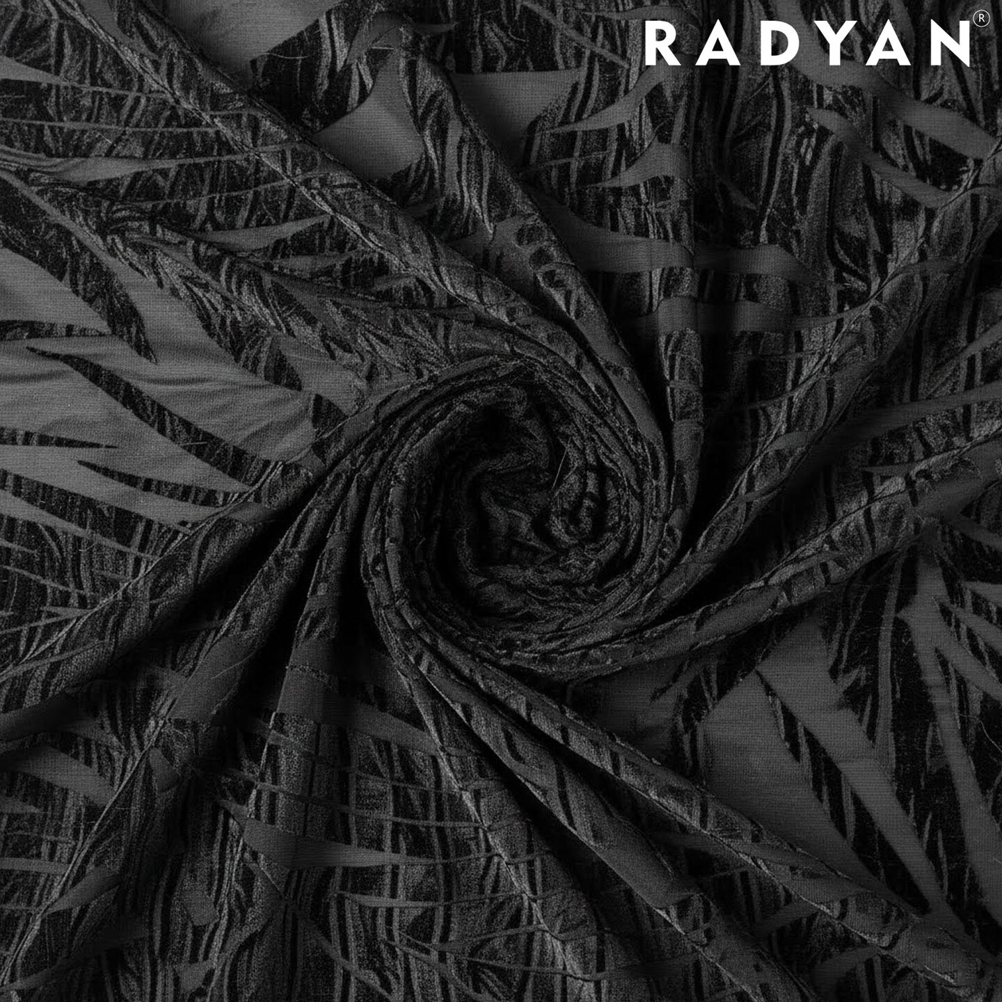 1 Yard Palm Tree Floral Burnout Stretch Velvet Spandex Fabric 60 Inches Width