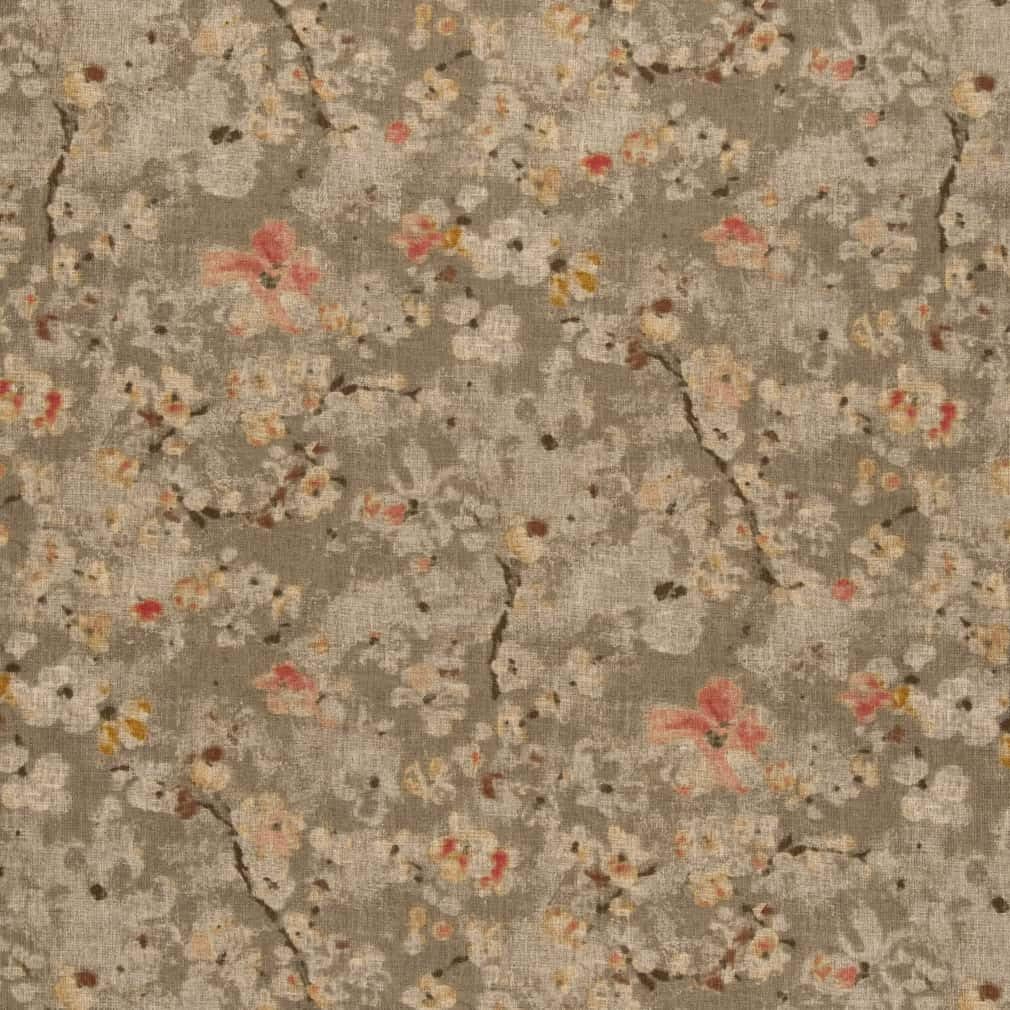 Natural Pink Floral Woven Pattern Upholstery Fabric by The Yard - SKU: Zinka Tuscany