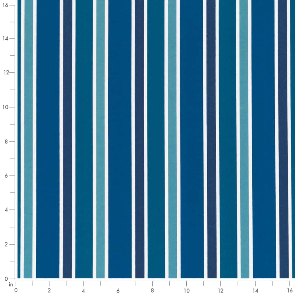 Blue Stain Resistant Performance Pet Friendly Stripe Print Upholstery Fabric by The Yard - SKU: Palm Beach Coastal
