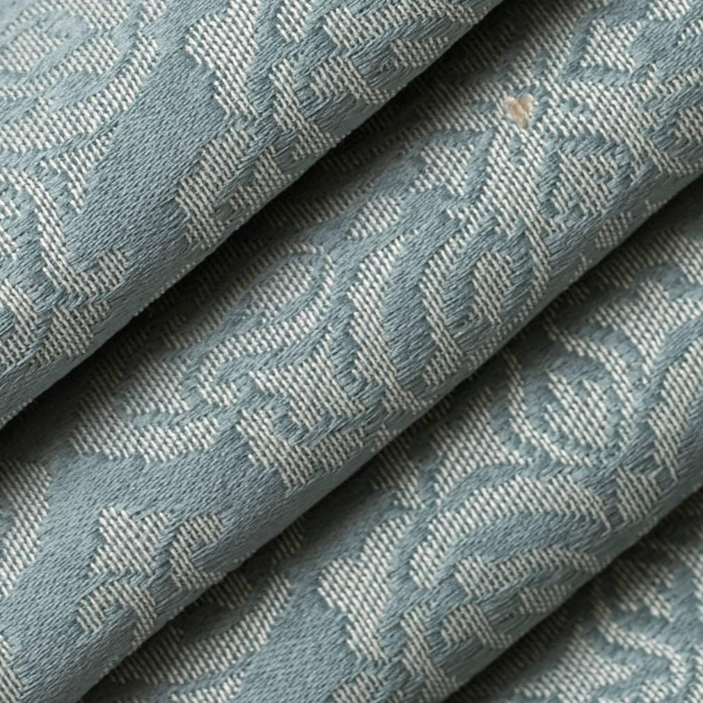Aqua Damask Diamonds Woven Pattern Upholstery Fabric by The Yard - SKU: Lagos Azure