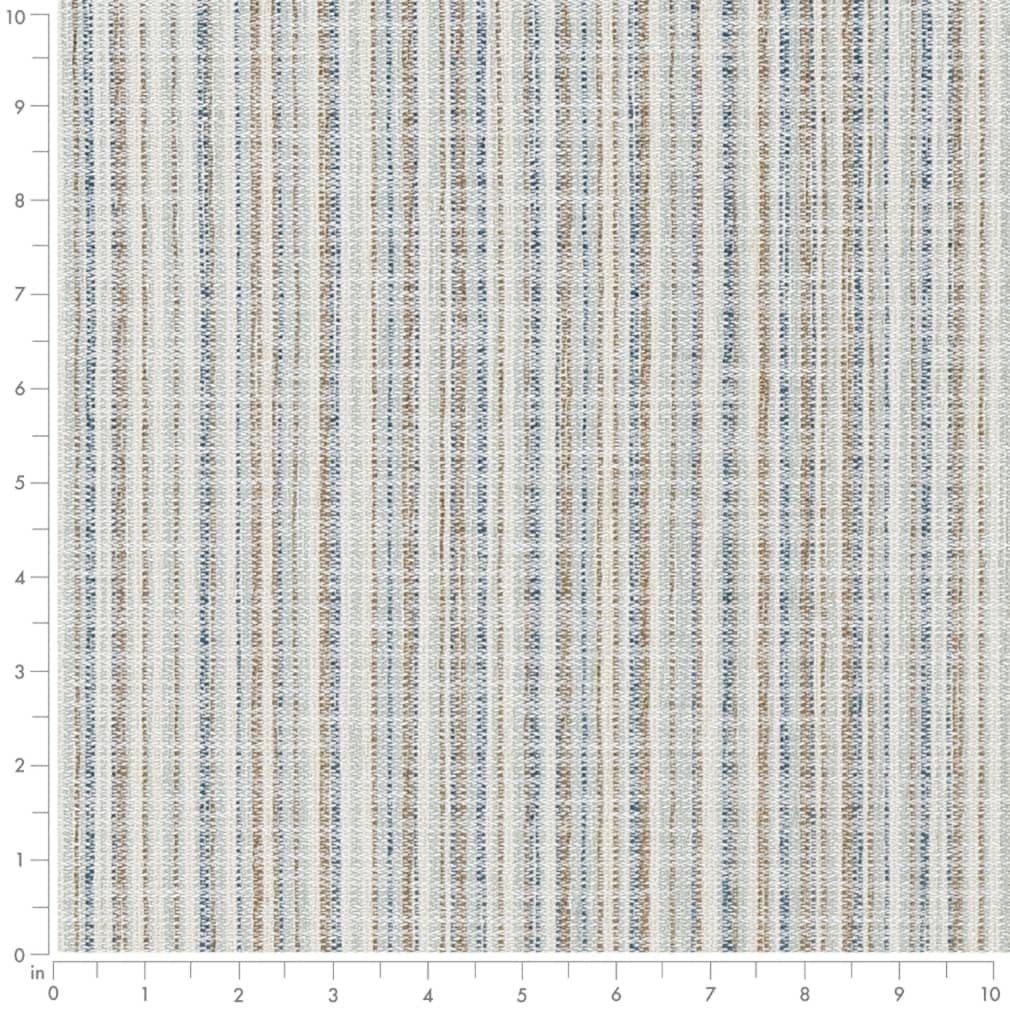Blue Small Scale Stripe Woven Pattern Upholstery Fabric by The Yard - SKU: Equinox Indigo