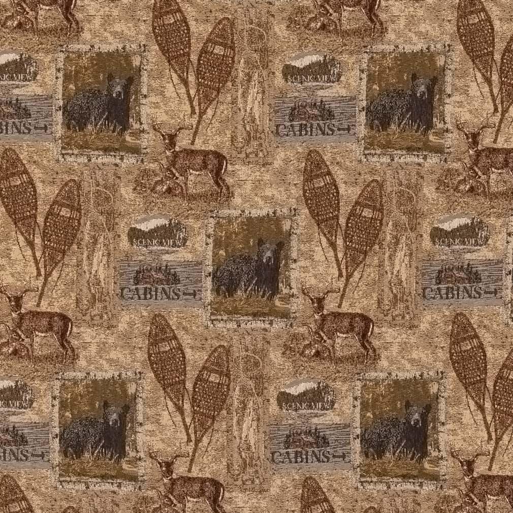 Natural Brown Novelty Tapestry Woven Pattern Upholstery Fabric by The Yard - SKU: Dorsan Pine