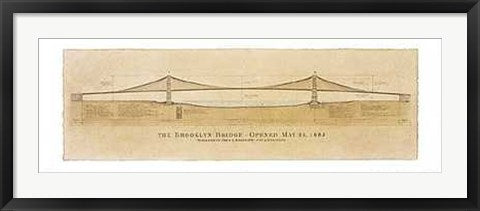 Framed Art Brooklyn Bridge by Craig Holmes | Iconic NYC 13x38 inch ...