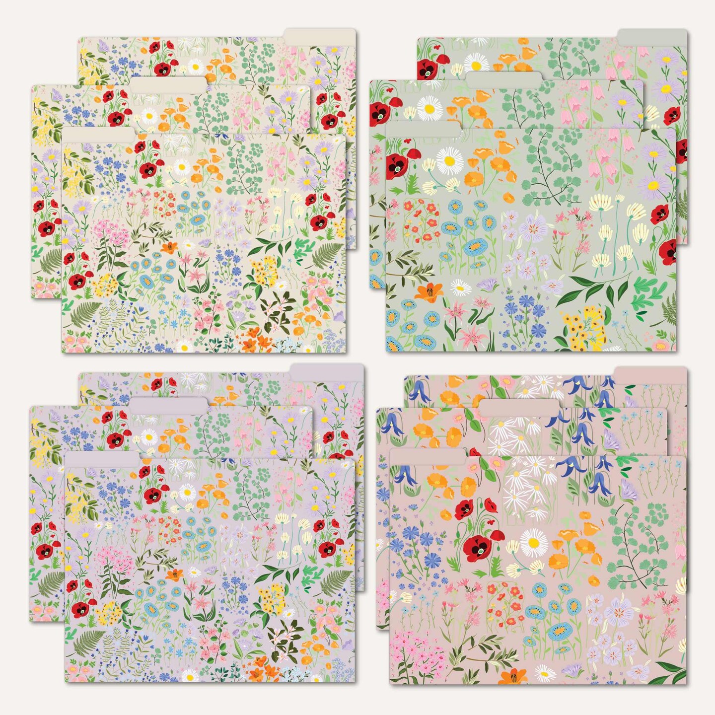 bloom daily planners Garden Party Floral File Folders, Set of 12