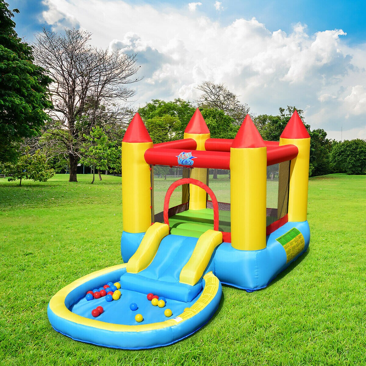 Kids Bounce House Castle Inflatable Comes with Balls and Storage Bag