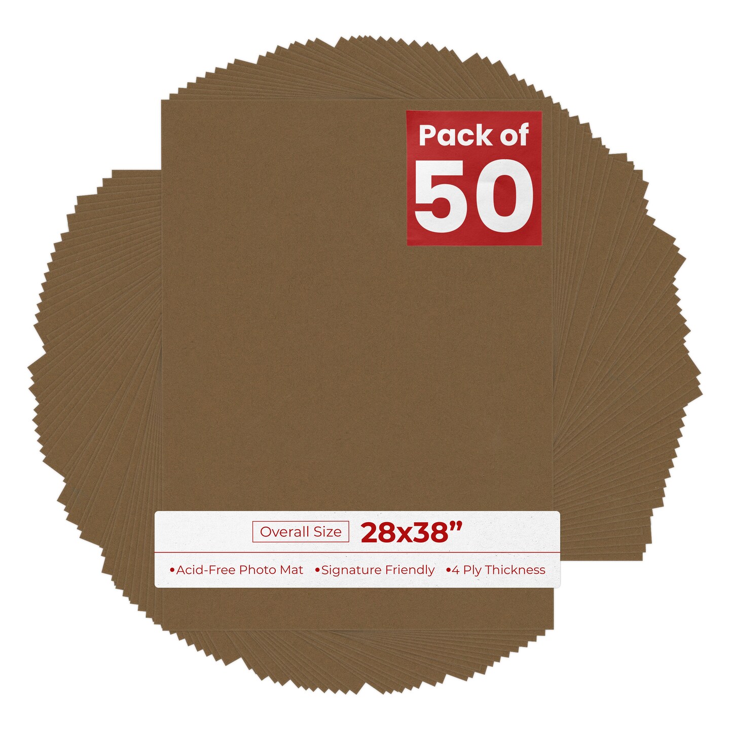 Aged Oak Brown 28x38 Uncut Mat Board - Blank Sheets, No Opening, Color ...