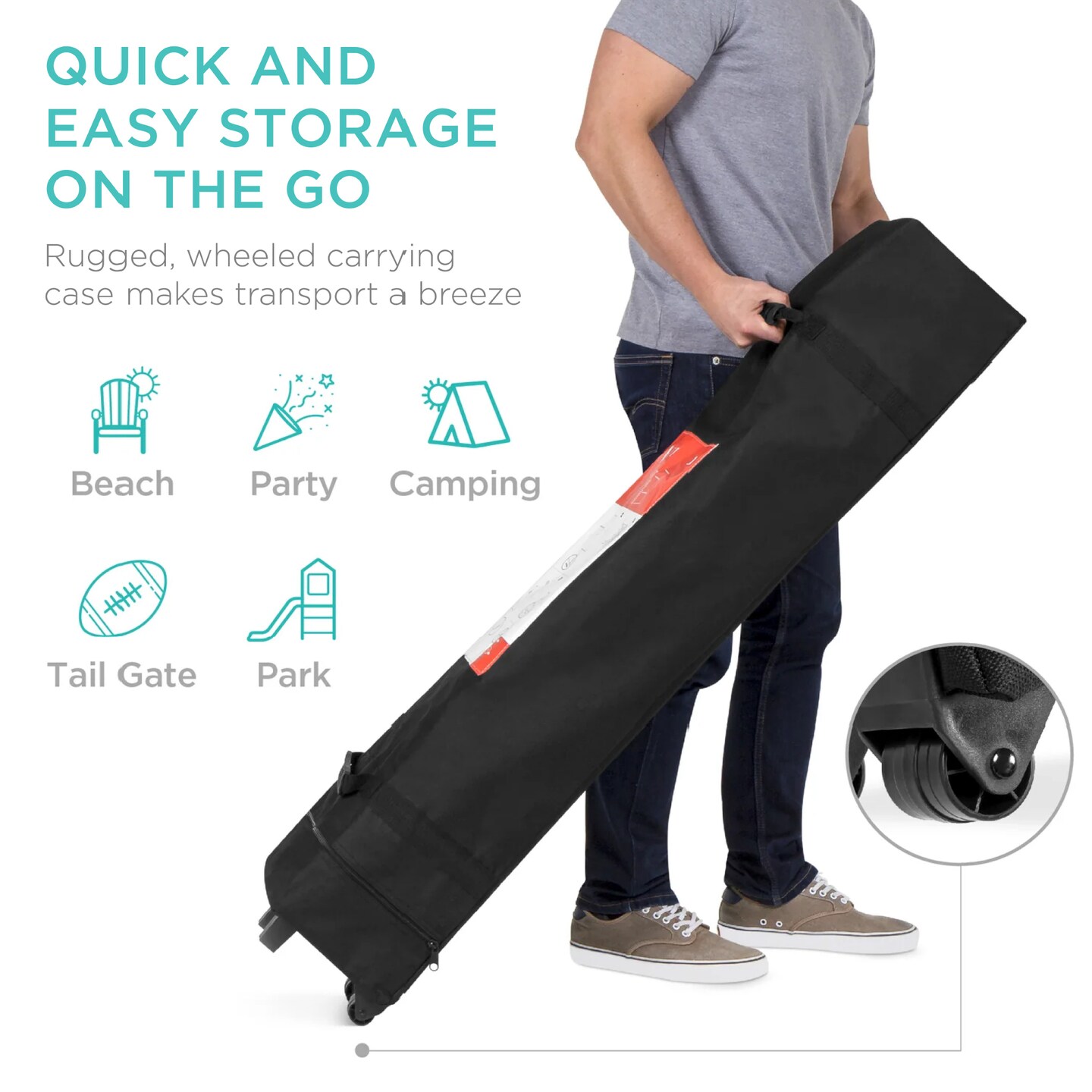 Best Choice Products 12x12ft Easy Setup Pop Up Canopy w/ 1-Button Setup, Wheeled Case, 4 Weight Bags