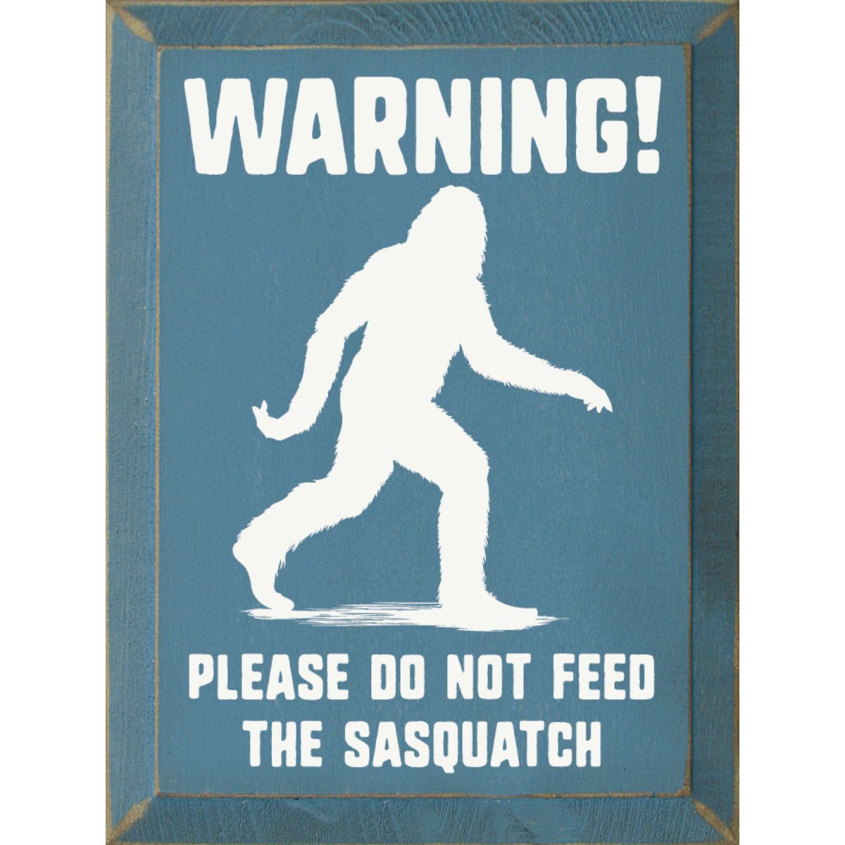 Solid Knotty Pine Rustic Wooden Wall Sign 9x12 Inch "Warning!"