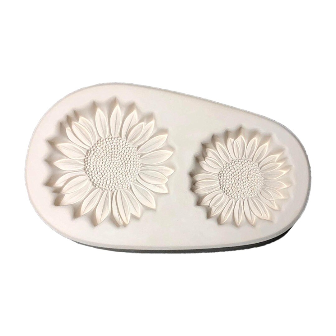 O.D.10"x 6 D.1.5"Two Sunflowers Frit Casting Mold Glass Fusing