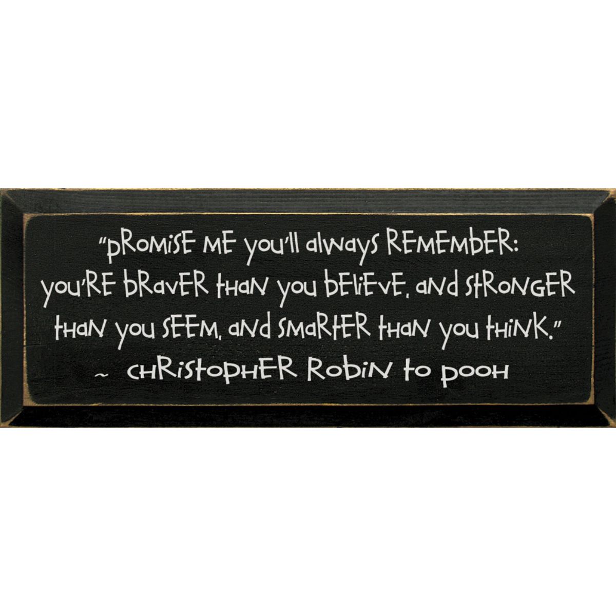 "Embrace Strength & Courage: Inspirational Wood Sign with Beveled Edges – 7x18"