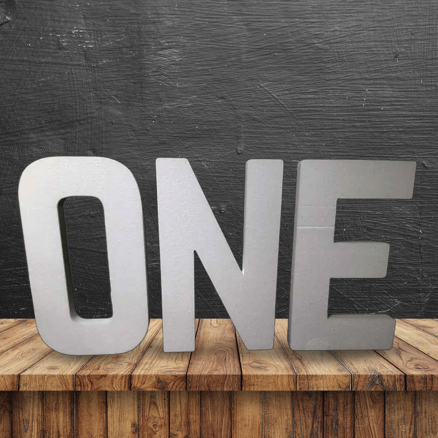 1 Count ONE Glitter Silver Foam Letters Jumbo Party Decor Customizable Craft Letters 12"