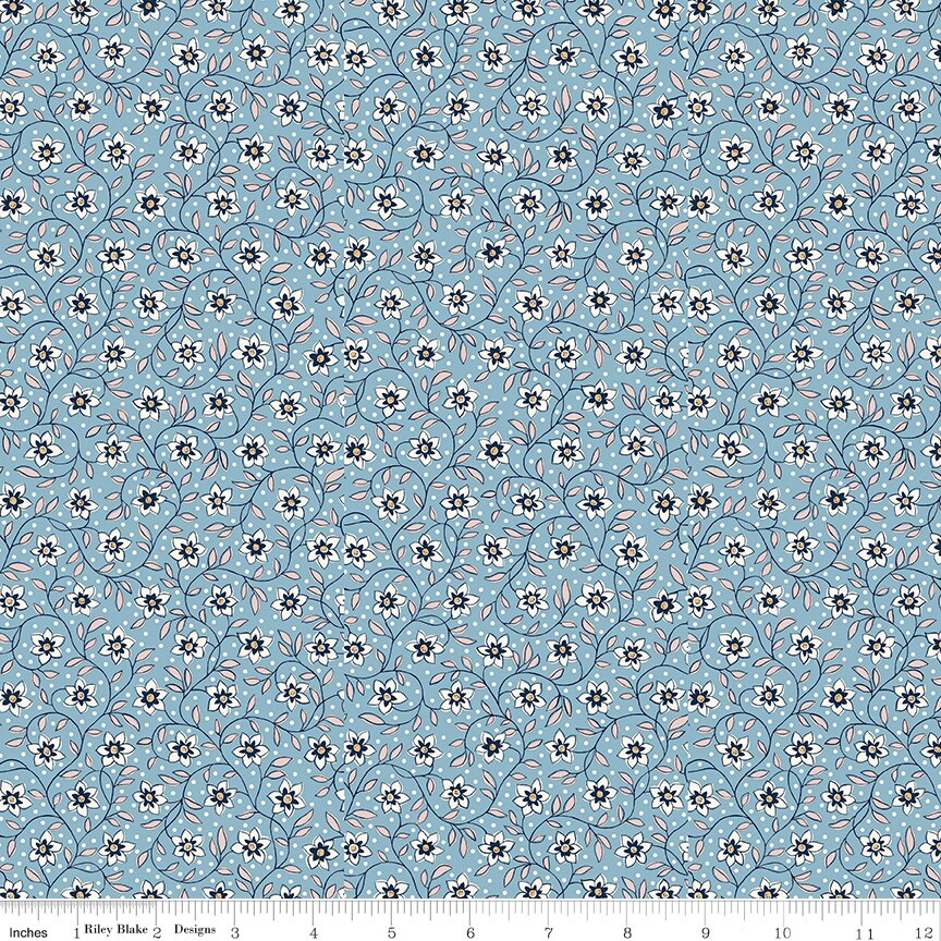 Lily Trail in B (01667406b) | Denim Florals | Liberty Fabrics | Riley Blake