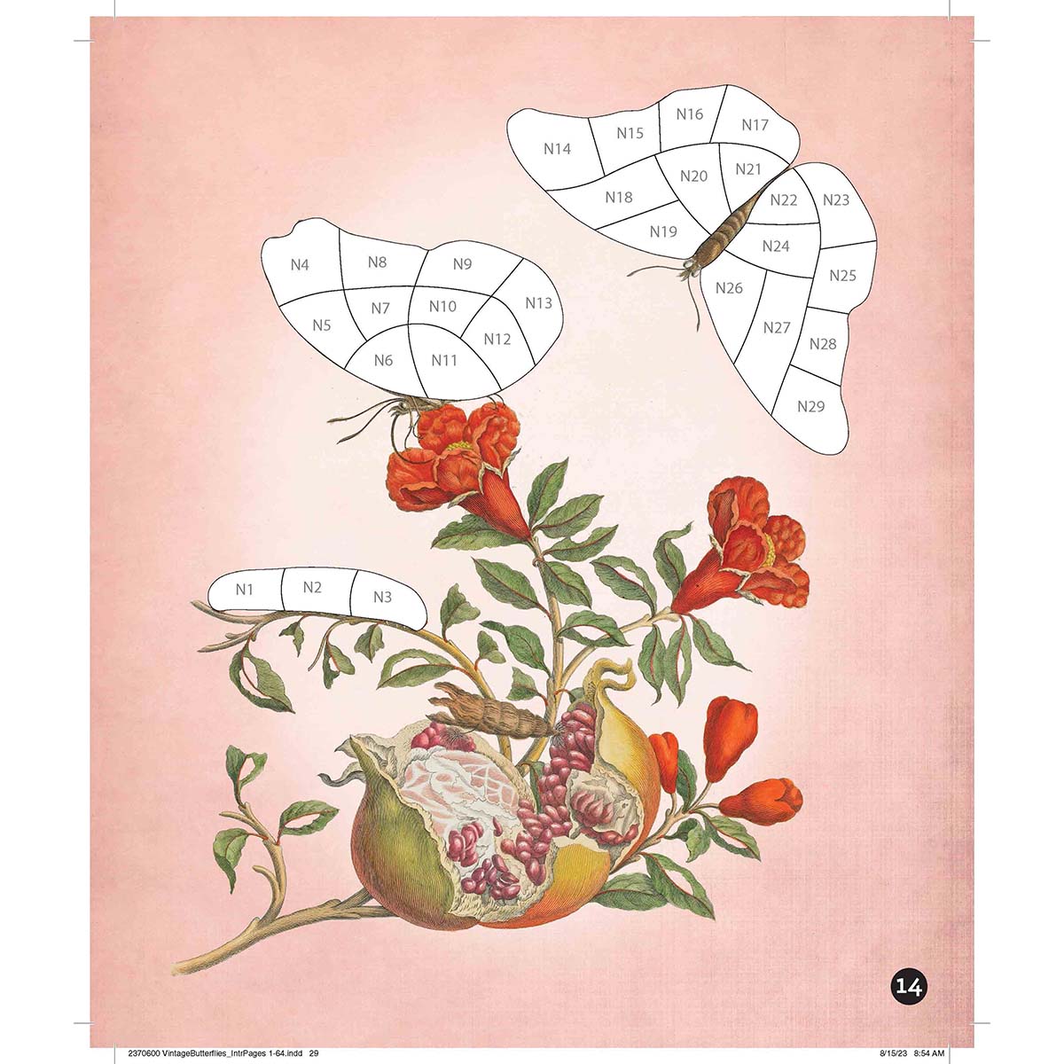 Brain Games Vintage Butterflies Sticker by Number