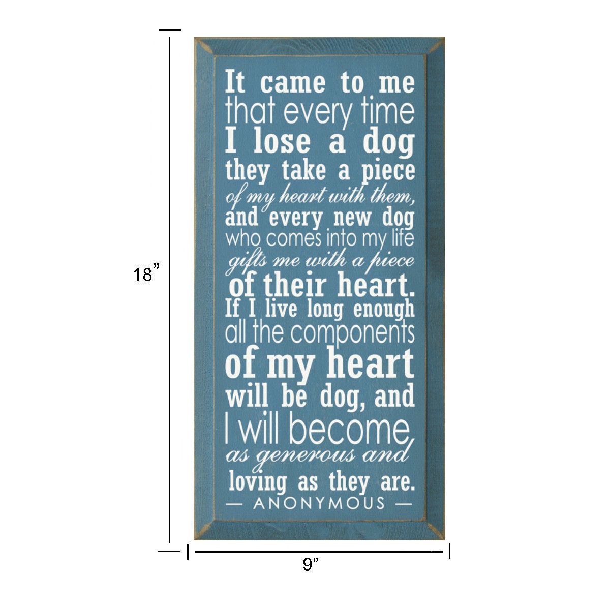 Inspirational Dog Lover Wood Wall Plaque 9x18 Inch Rustic Country Style