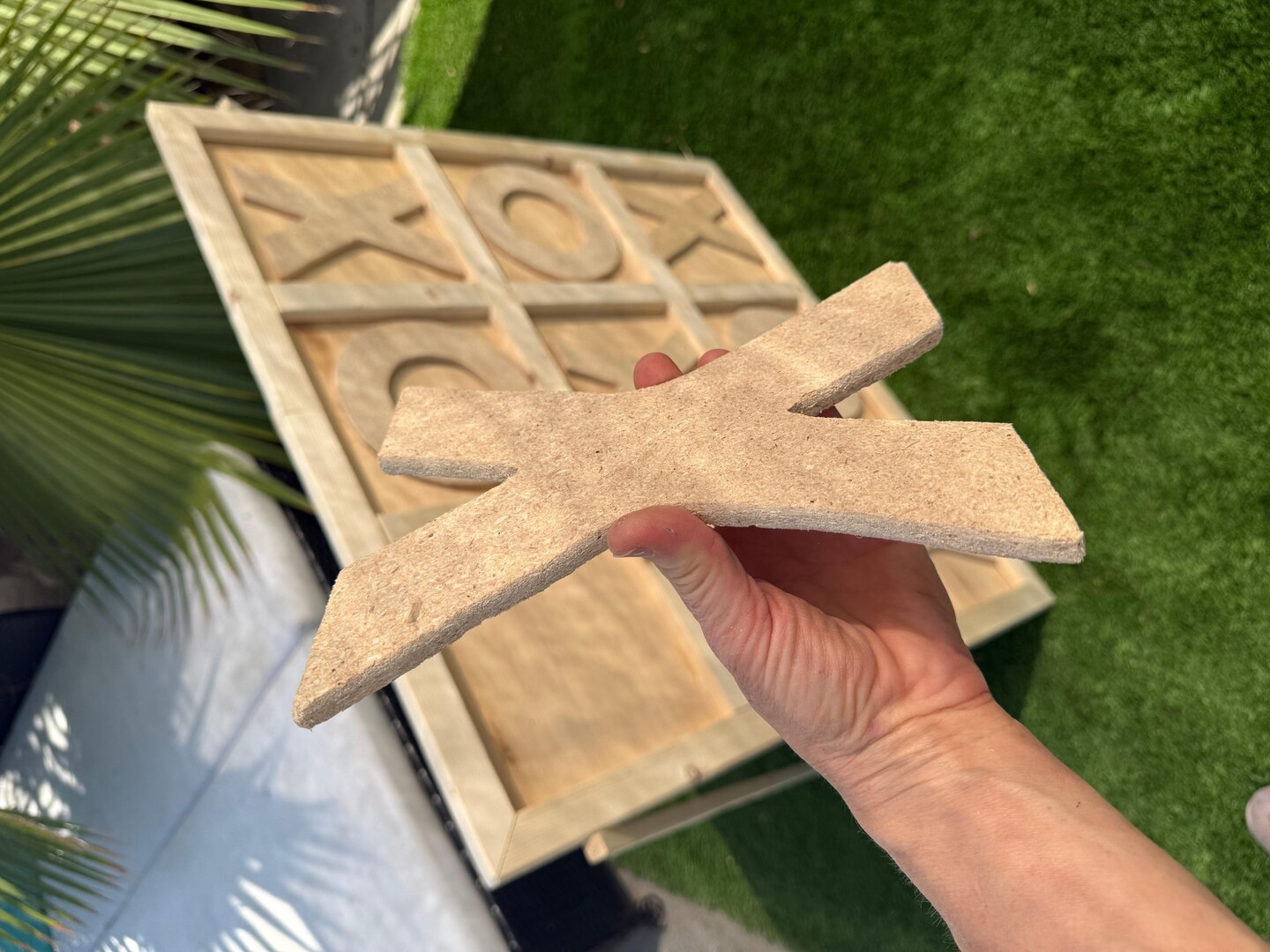 Giant Tic Tac Toe Board Game Stand up 3FT foldable Wood with 9in X