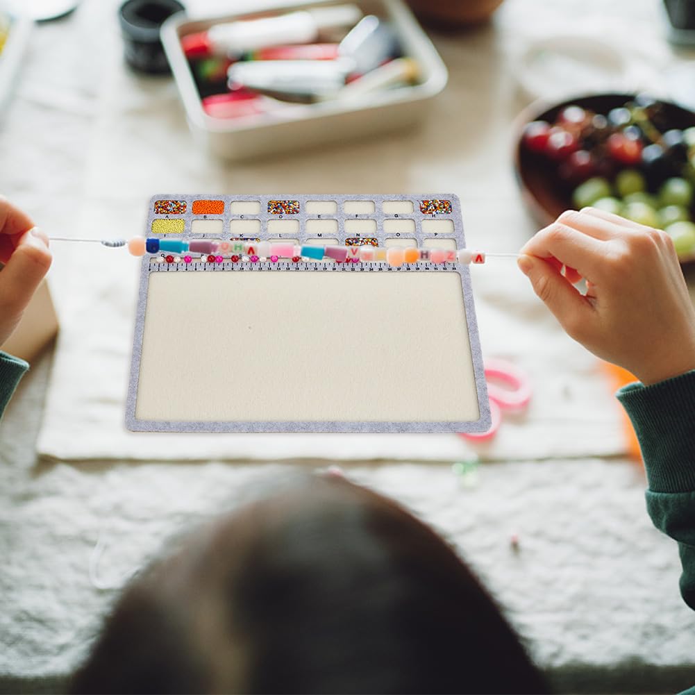 Large Rectangle Felt Beading Mat, Felt Bead Design Boards with Centimeter Alphabetic Scale Beads Tray Bead Pads for Art Crafts Jewelry Making Beading Supplies, 14.4x11inch