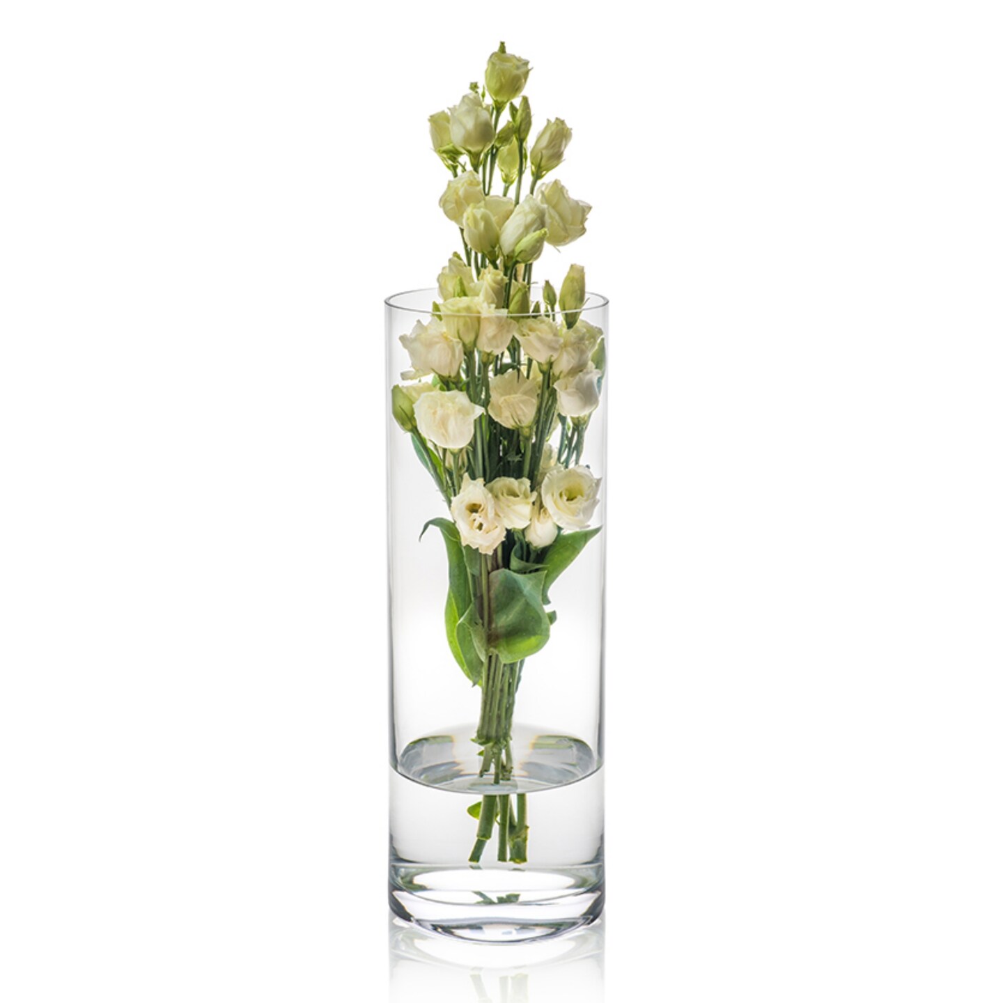 Cylindrical Transparent Glass Vase Perfect for Flowers and Decorative Fillers
