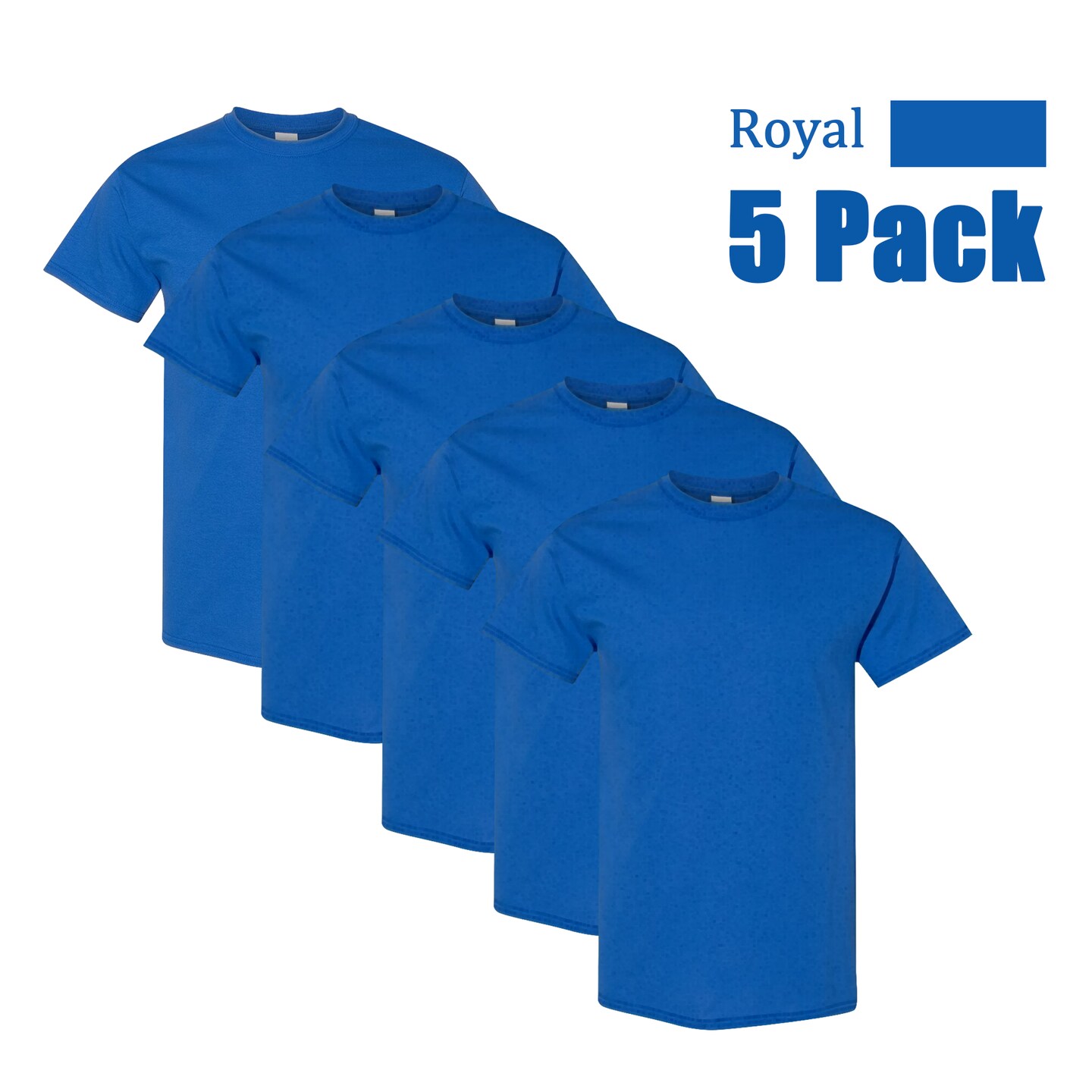 Gildan Heavy Cotton Royal T-shirt, 5-Pack DIY Bundle – Perfect for Personalized Gifts