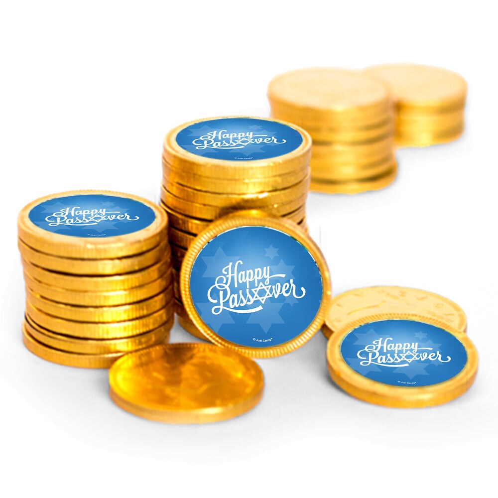 80ct Happy Passover Candy Chocolate Coins Party Favors (80 Pack) - By Just Candy