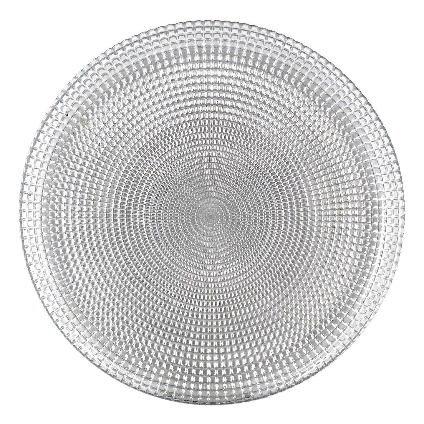 Glass Dinner Plate Decorative Swirl Beaded Pattern 10.75 Inch