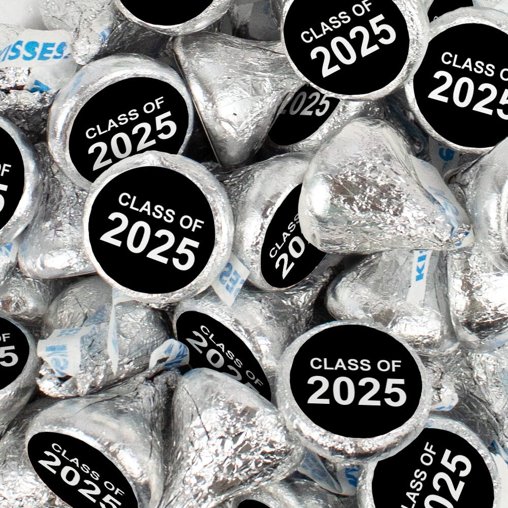 324ct Black Graduation Stickers Class of 2026 for Hershey's Kisses or Mints (3 Sheets - 324 Stickers) Party Favors - By Just Candy