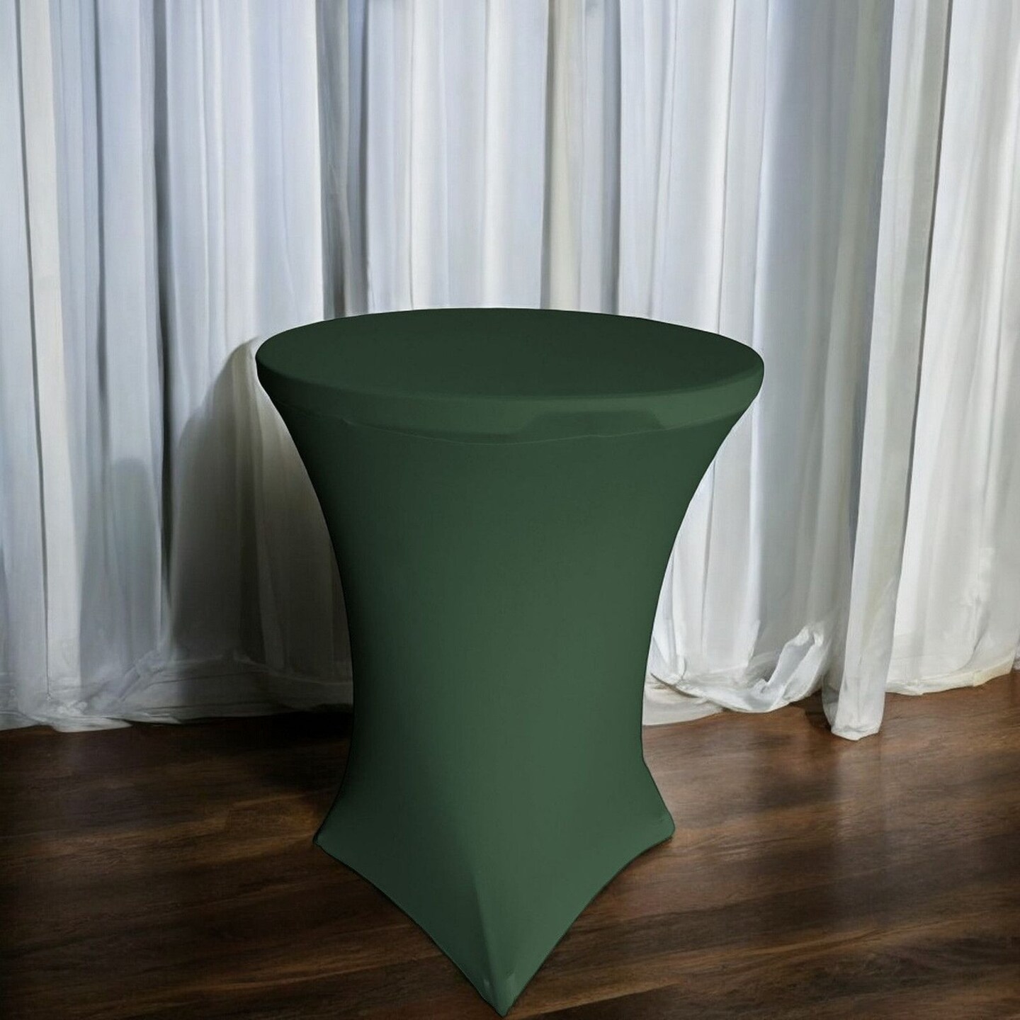 Fitted Round Highboy Table Cover 32 x 42 Inch Wrinkle-Free Spandex Linen