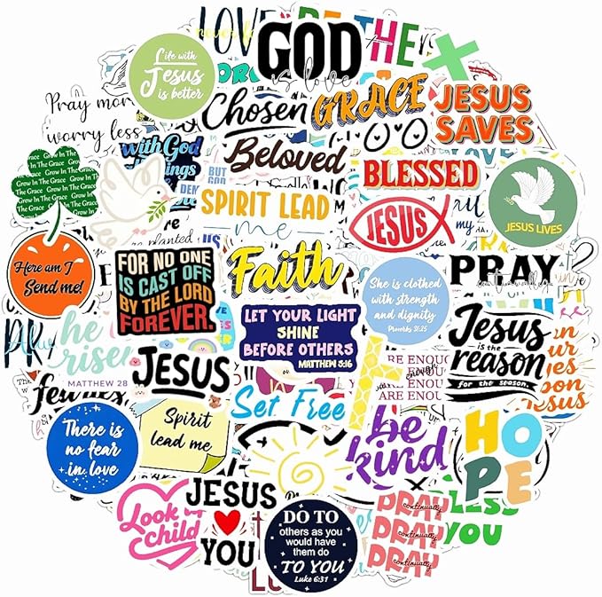 300pc Inspirational Christian Stickers Bulk – Vinyl Waterproof Bible ...
