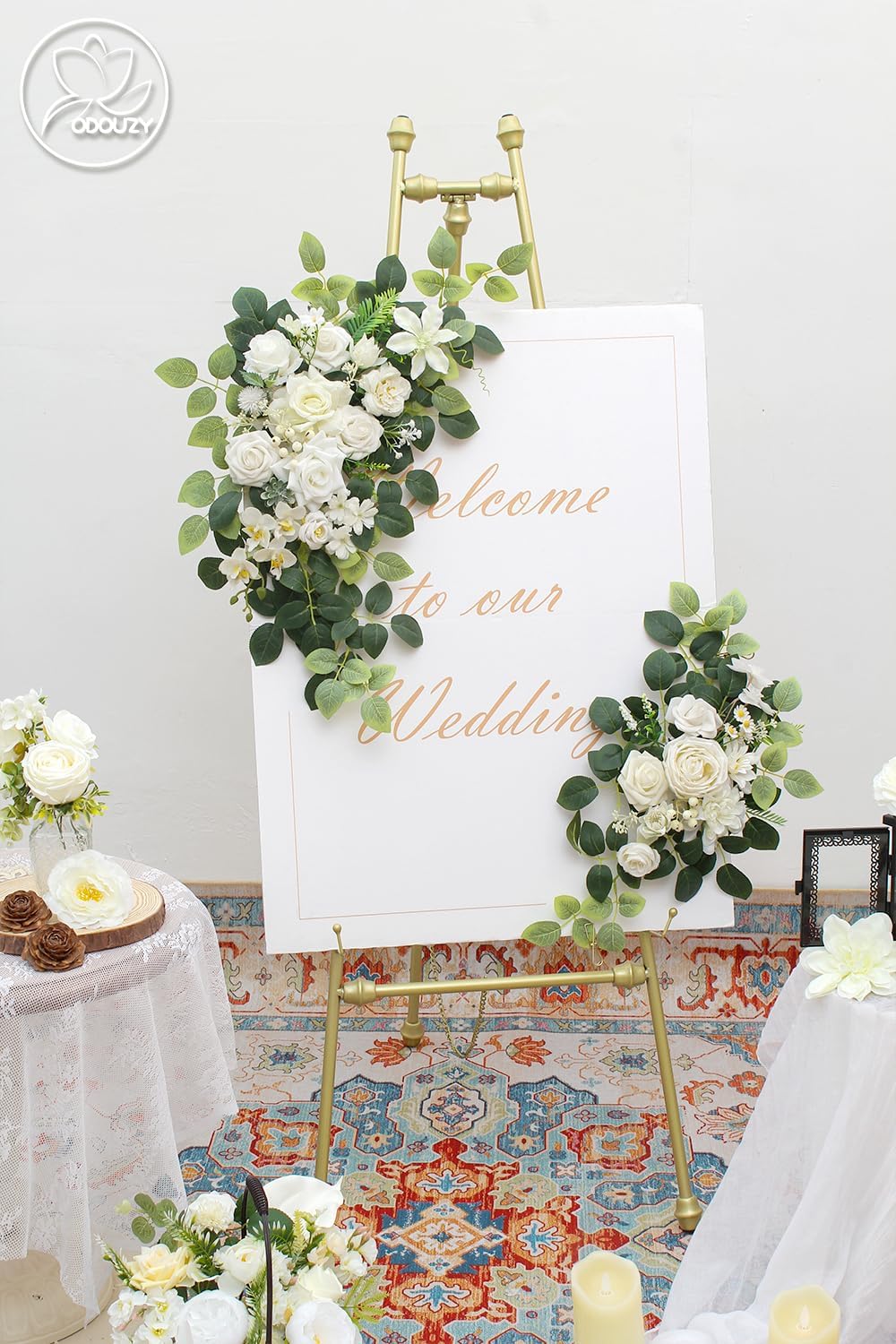 Wedding Arch, Artificial Flowers, Wedding Decor&#xFF0C;Flower Garland Be Suited to Banquet, Party, Reception Entrance Welcome Sign and Background Decoration