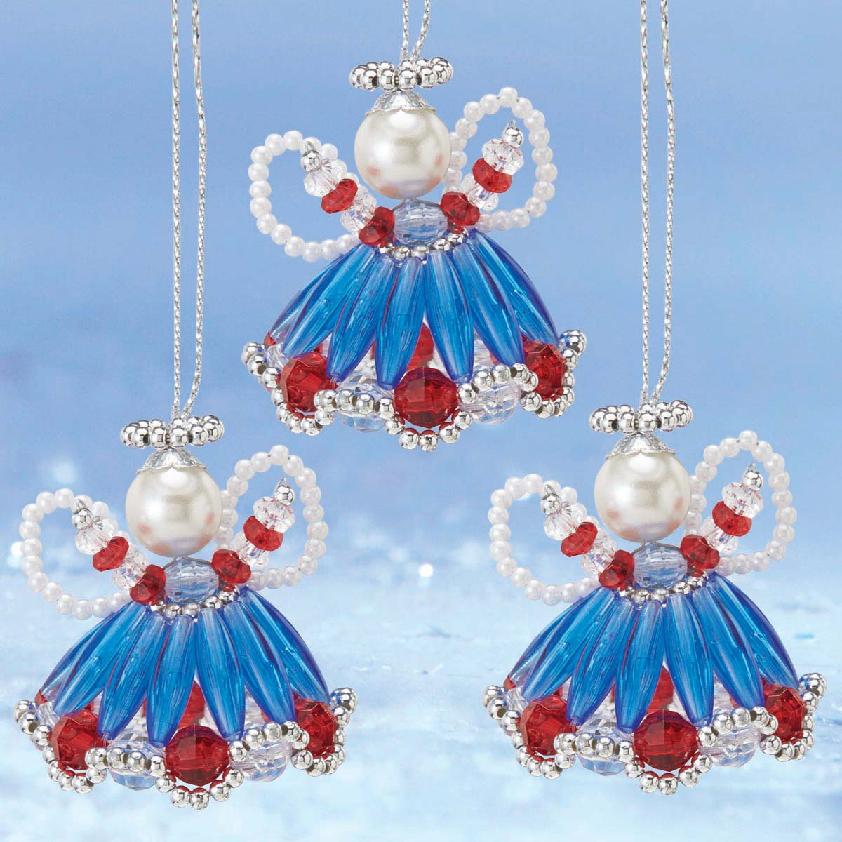 Herrschners  Grandma&#x27;s Lil Patriotic Angels Ornament Kit