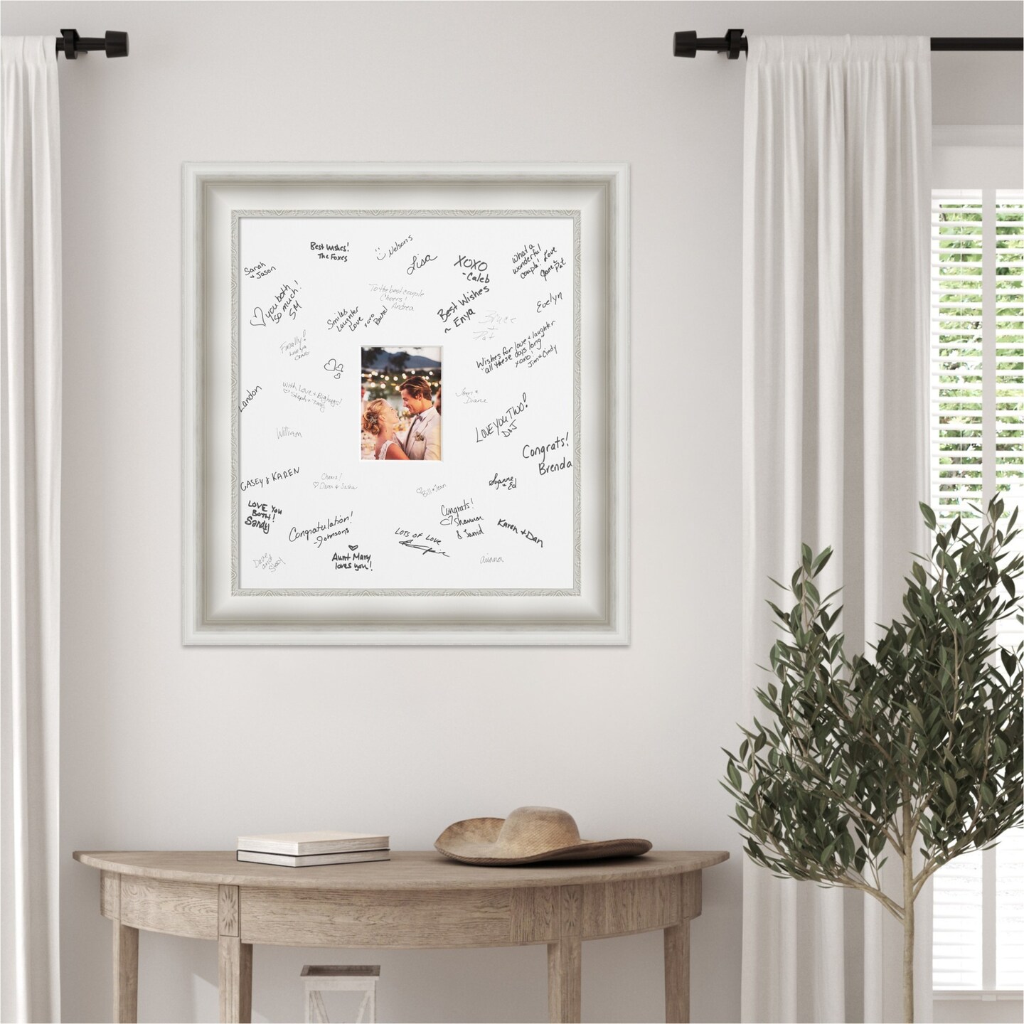 Parlor Signature Mat Picture Frame, Photo Frame Wedding Guest Book Alternative, Autograph Picture Mat for Signature Board, Wedding Celebrations Graduations Support Encouragement or Retirement