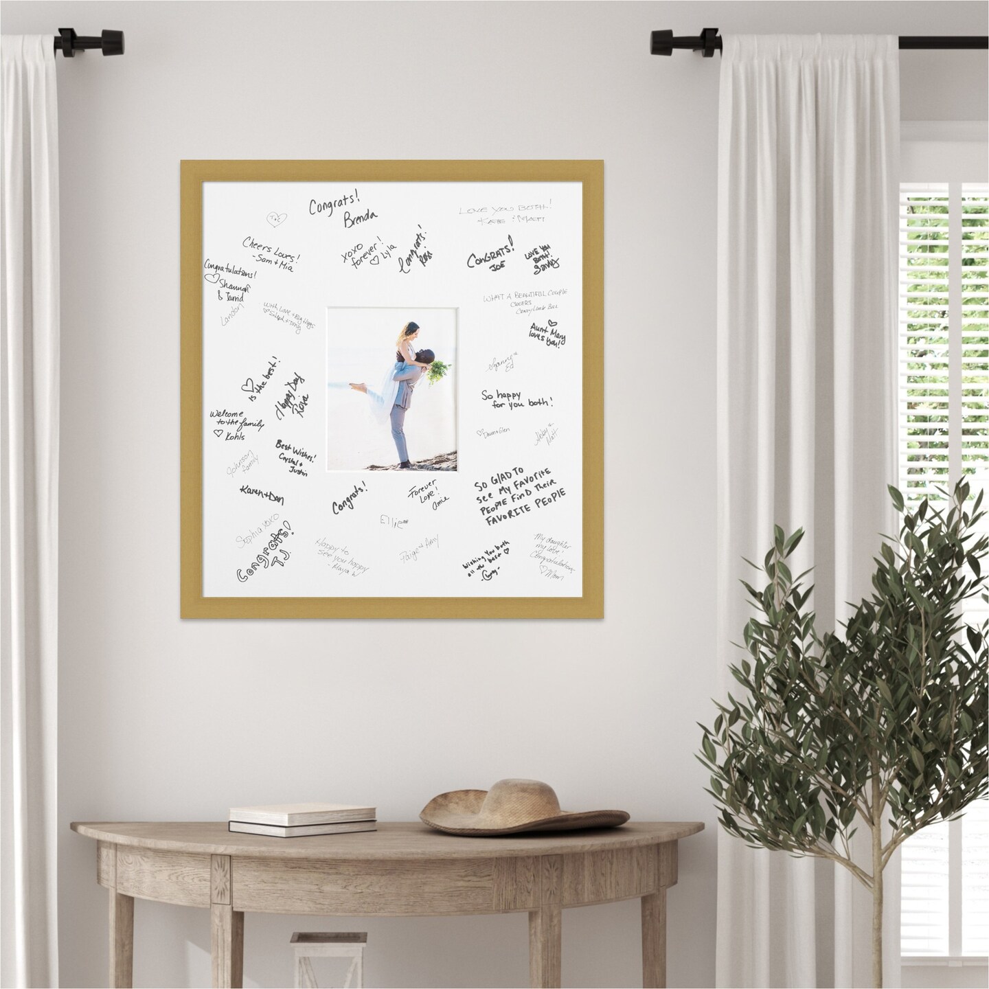 Grace Signature Mat Picture Frame, Photo Frame Wedding Guest Book Alternative, Autograph Picture Mat for Signature Board, Wedding Celebrations Graduations Support Encouragement or Retirement