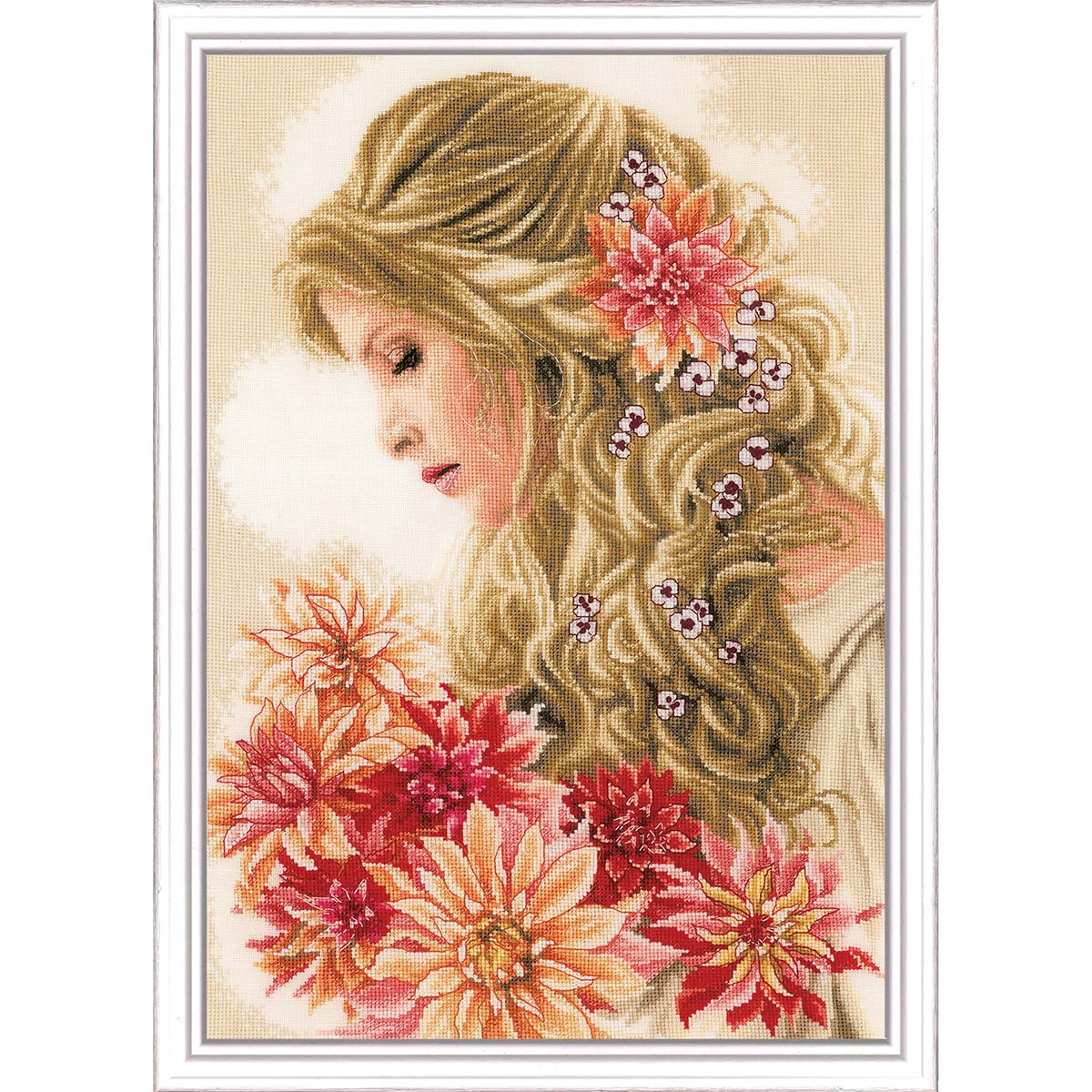 LanArte Lady Dahlia Counted Cross-Stitch Kit