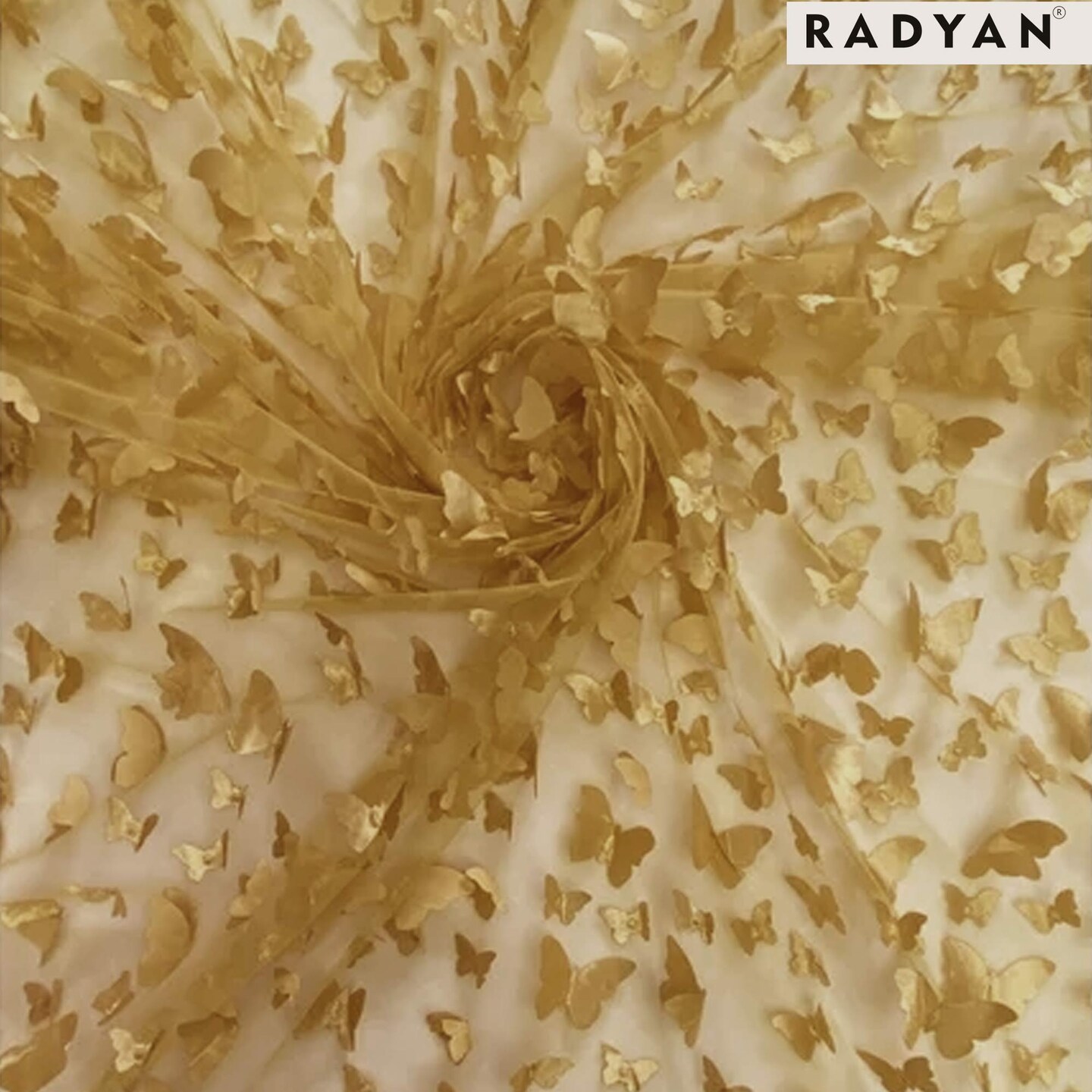 1 Yard 3D Butterfly Embroidered Satin Lace Polyester Fabric Elegant Material 60 Inch Width