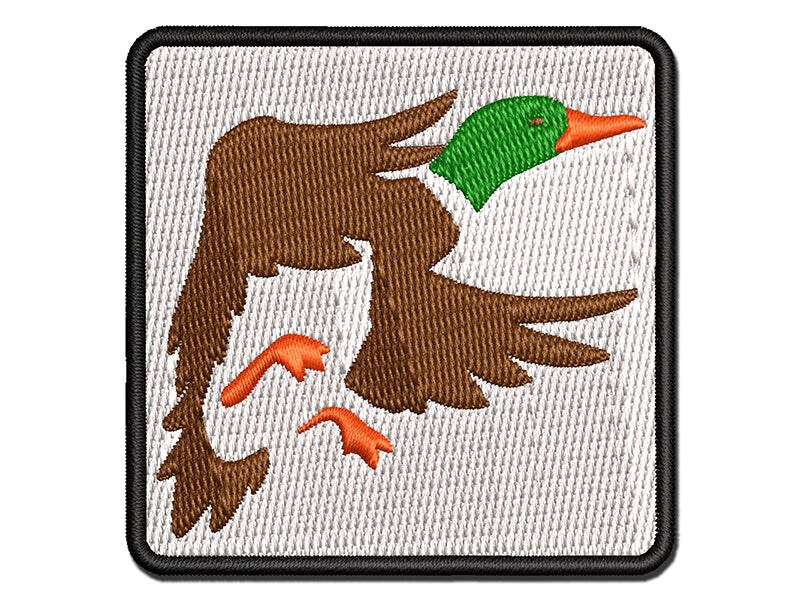 Flying Mallard Duck Multi-Color Embroidered Iron-On or Hook & Loop Patch Applique