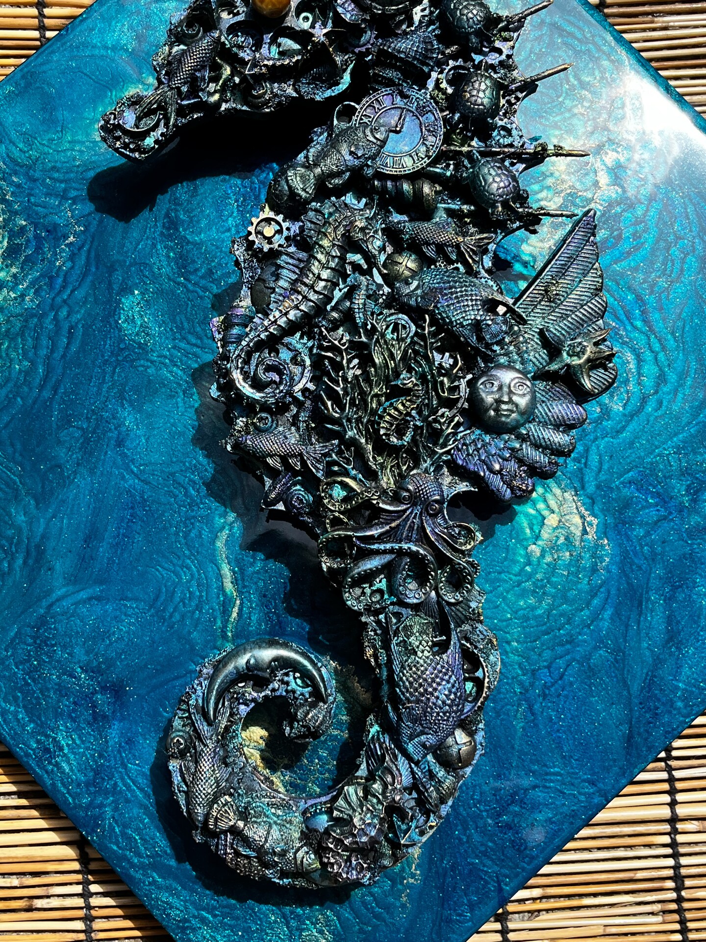 Steampunk Seahorse Mixed Media Wall Art | 17