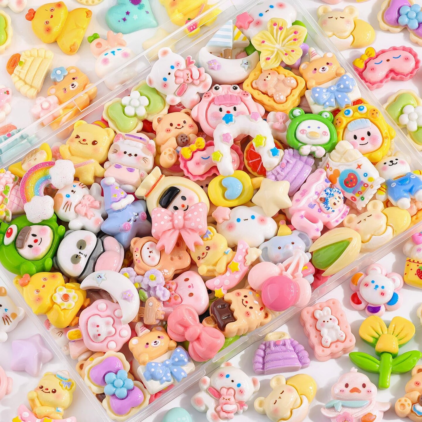 60Pcs Mixed Colors Slime Charms Assorted Cute Decoden