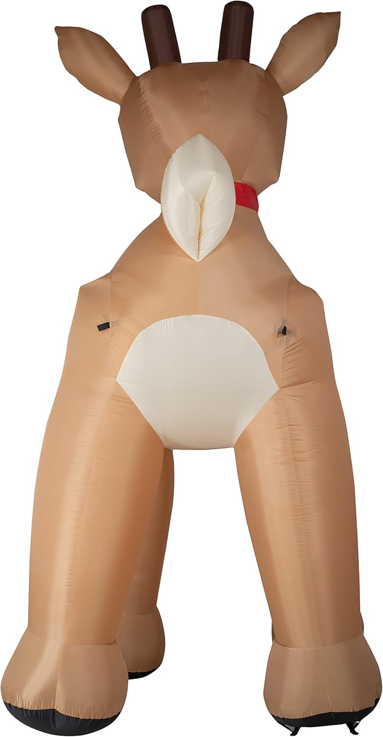 14' Gemmy Airblown Inflatable Colossal Christmas Rudolph The Red Nosed Reindeer w/ Scarf Yard Decoration 883167