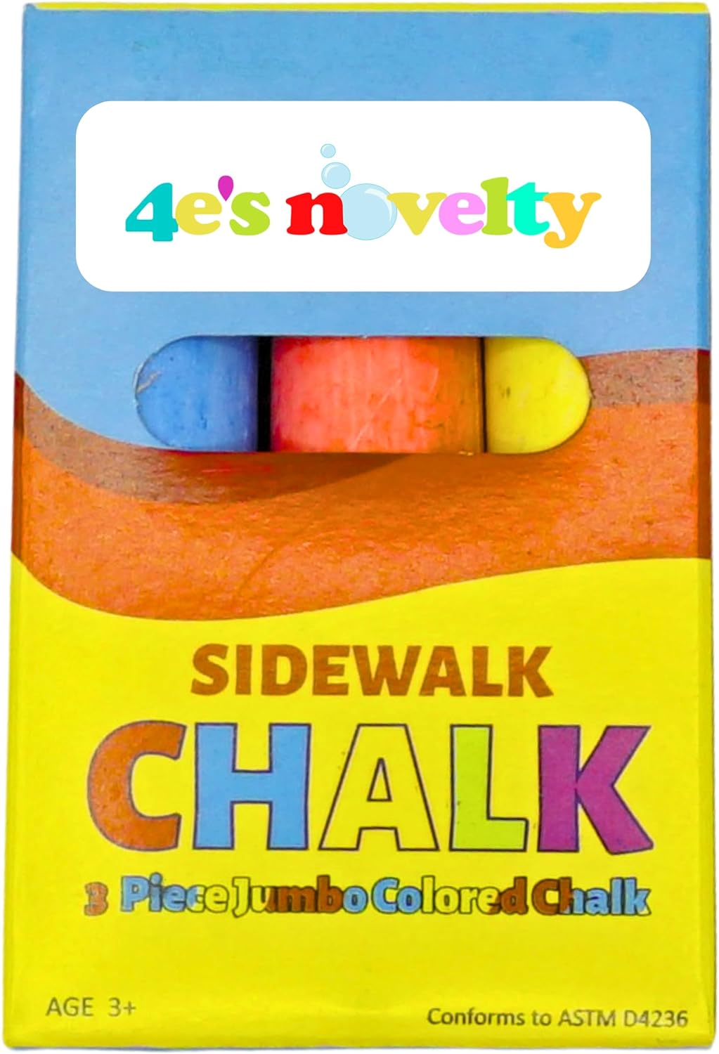 4E&#x2019;s Novelty 3 Boxes Jumbo Sidewalk Chalk - Sidewalk Chalk Party Favors