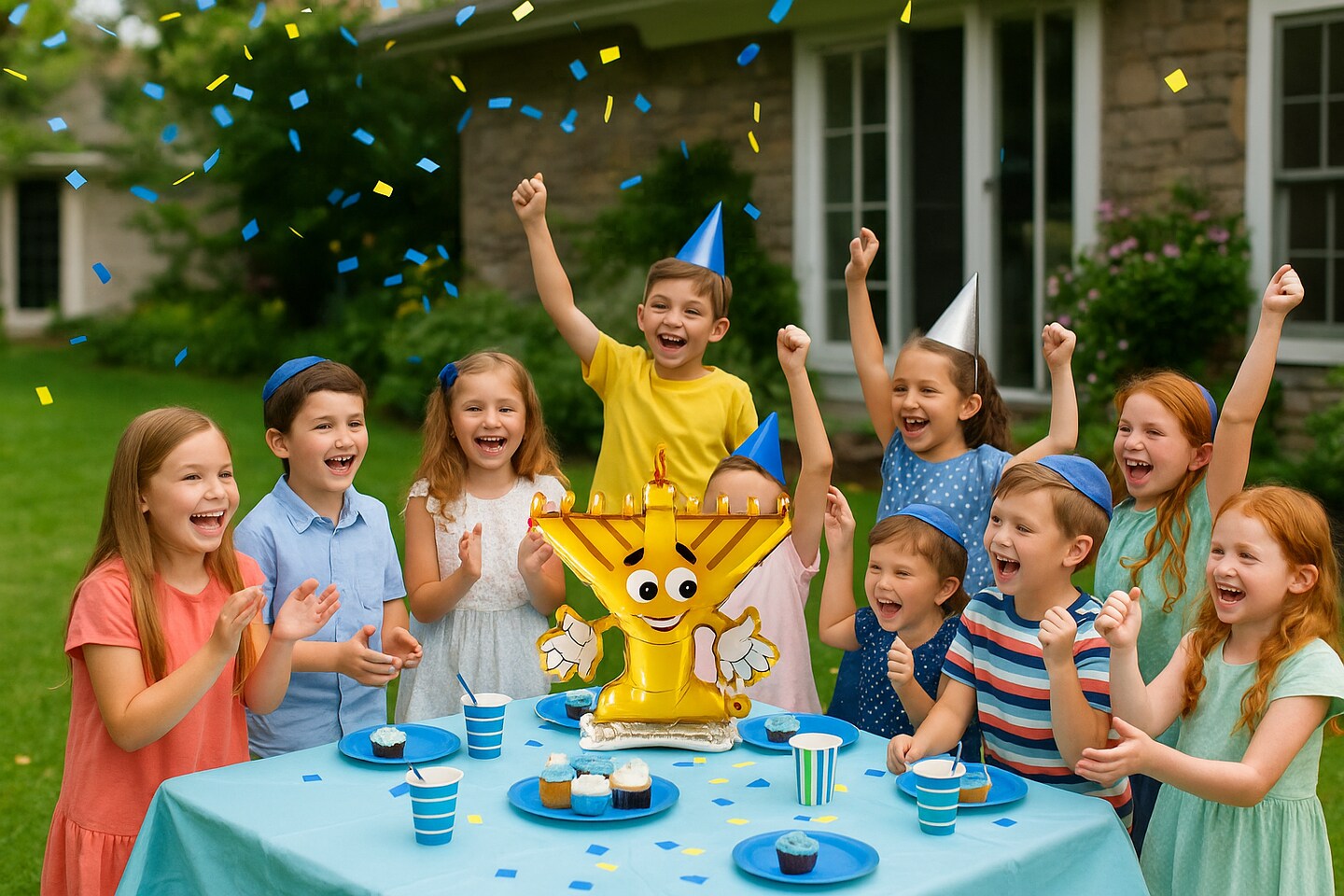 Menorah Table Top Balloon, 20" Chanukah Party & Classroom Decoration (1 Pack)