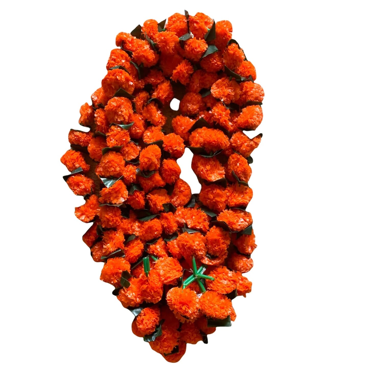 5 Strings Artificial Marigold Mango Leaf Garland for Home Party Door Hanging Diwali Navratri Decorations Day of the Dead Dia De Los Muertos Ofrenda Halloween Mexican Fiesta Party Decor