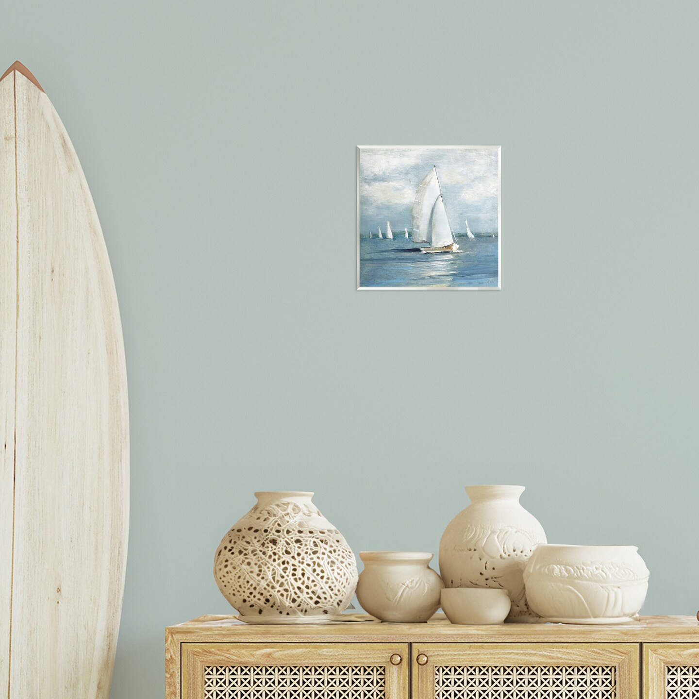 Stupell Industries Cruising Sailboat Seascape Wall Plaque By Sally Swatland