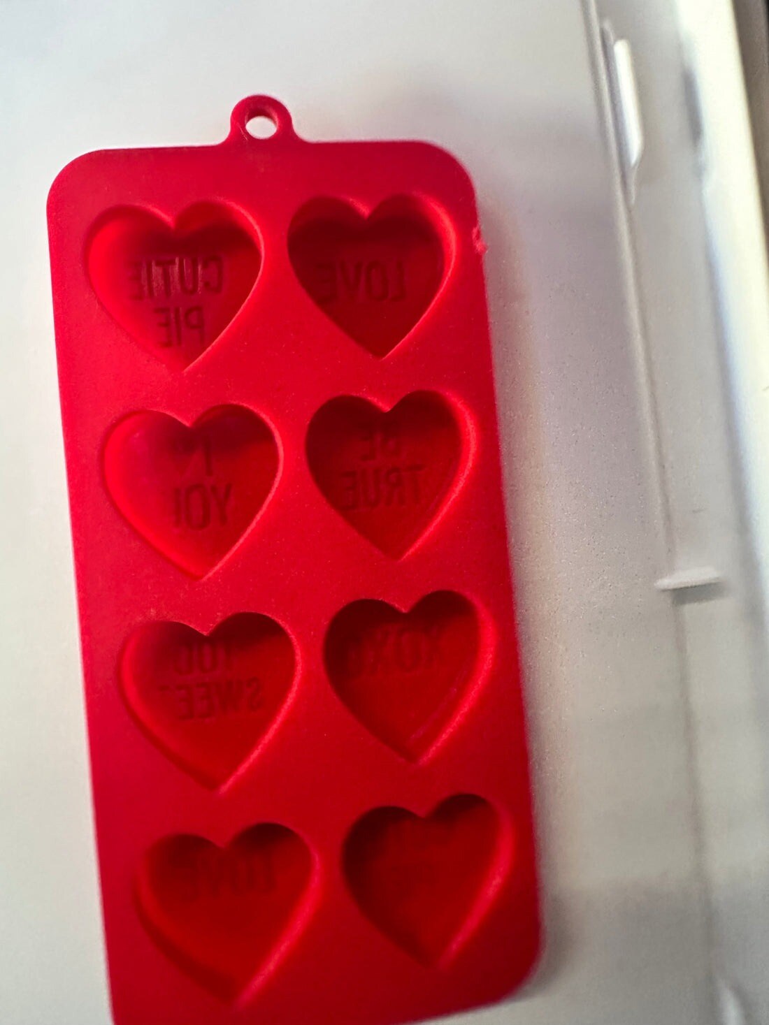Hearts with Words Silicone Mold Flexible Candy, Chocolate &#x26; Jelly Mold with Romantic Messages