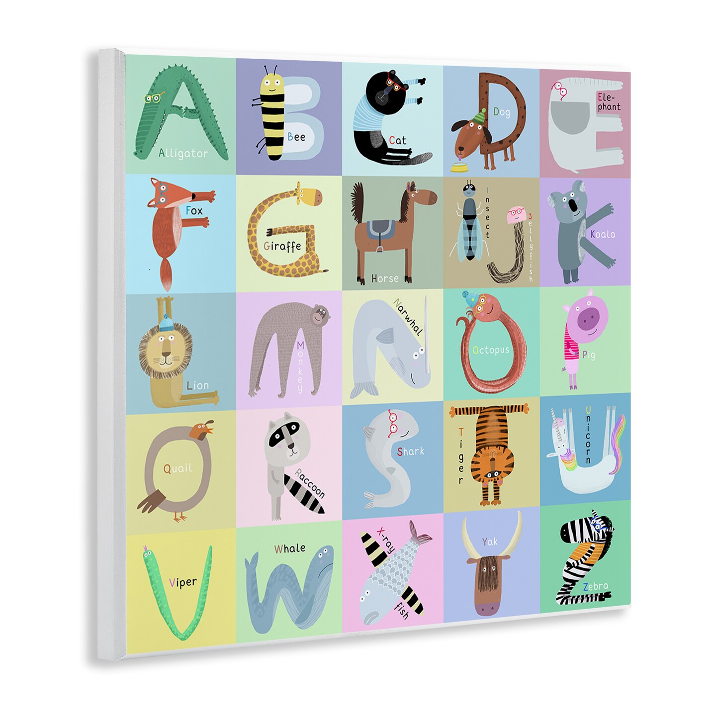 Stupell Industries Fun Animals Educational Letters Wall Plaque By Carla Daly